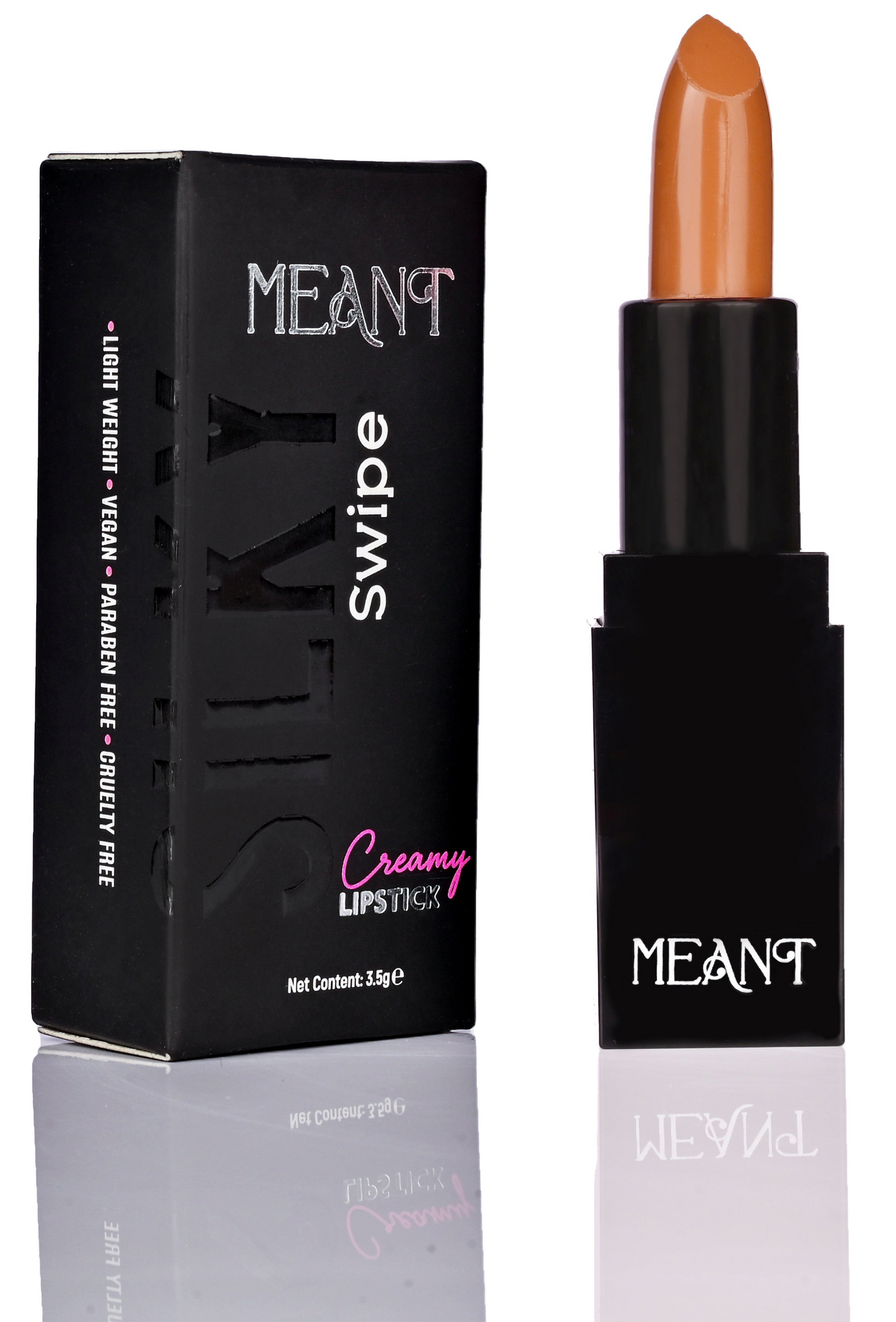 MEANT Silky Swipe Creamy Matte Lipstick Truffle Temptation Shade with its packaging
