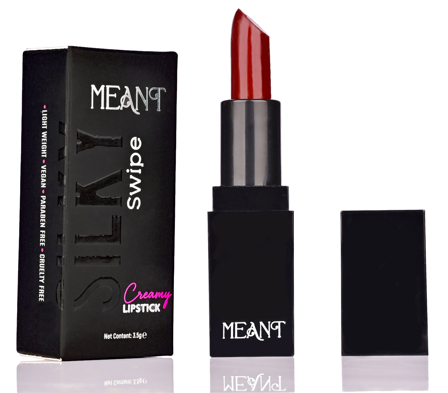 MEANT Silky Swipe Creamy Matte Lipstick Mystique Tease Shade with its packaging
