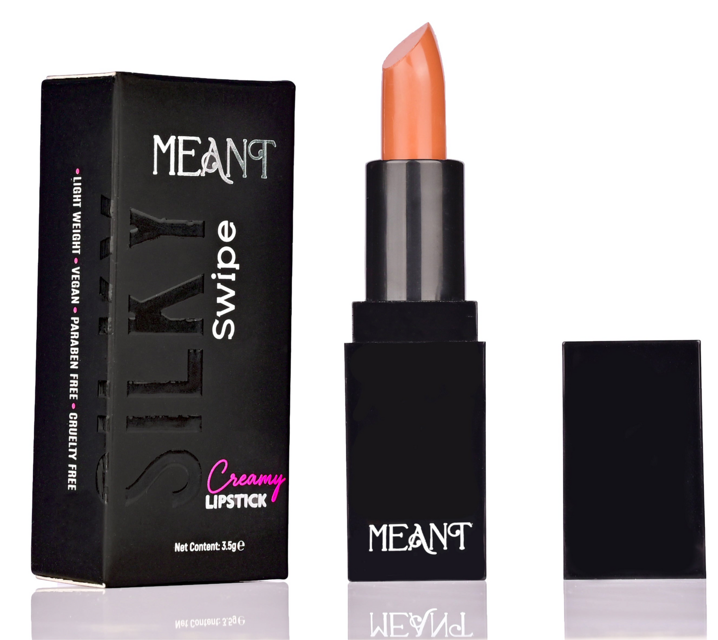 MEANT Silky Swipe Creamy Matte Lipstick Bossy Butterscotch Shade with its packaging