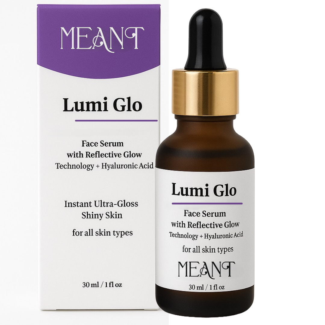 MEANT Lumi Glo Face Serum bottle with its box