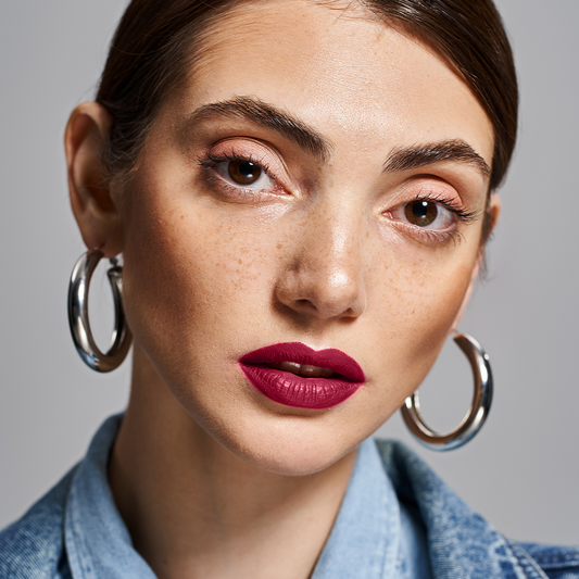 Meant Silky Swipe long lasting creamy lipstick- Electric Blush model shot