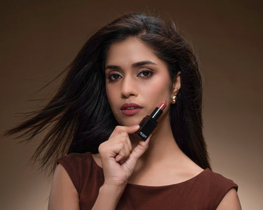 Meant Silky Swipe creamy lipstick- Your Desire shade on model