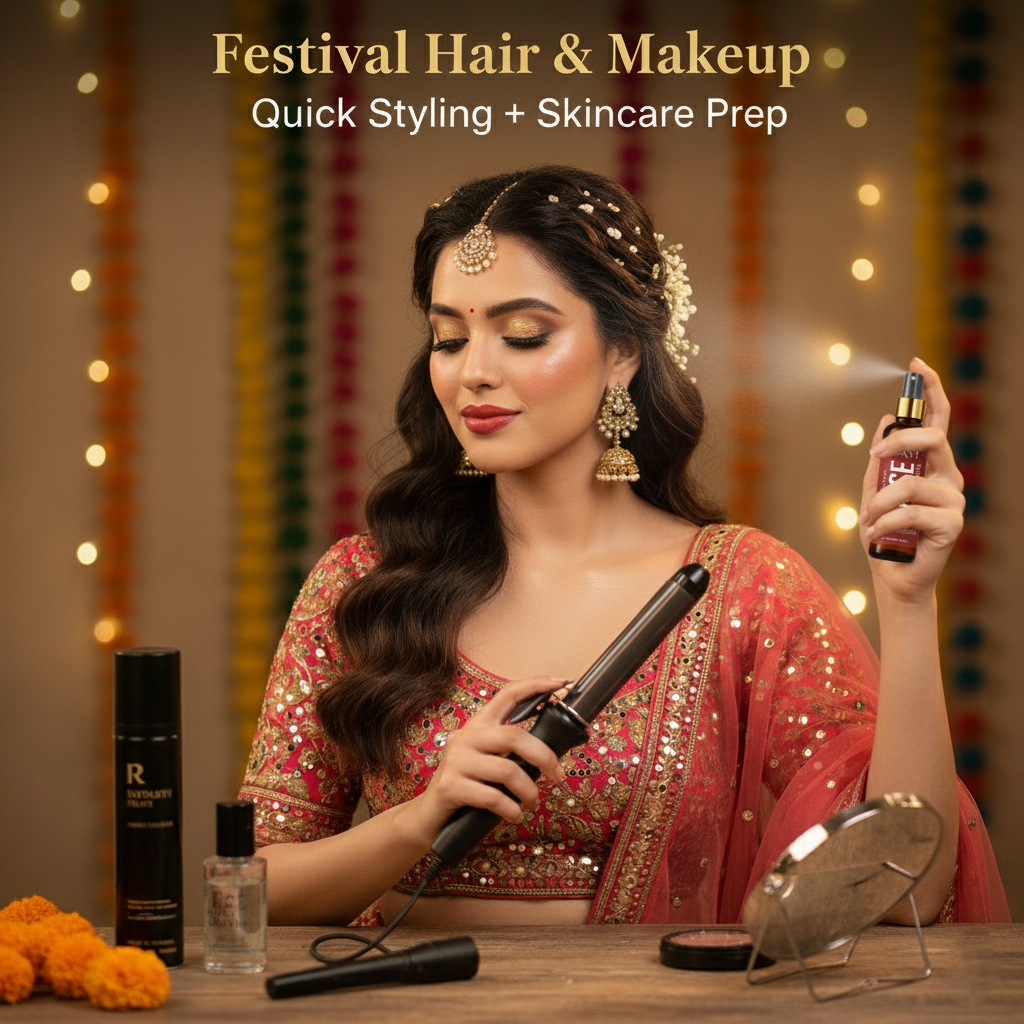 Festival-ready hair and makeup using MEANT skincare products