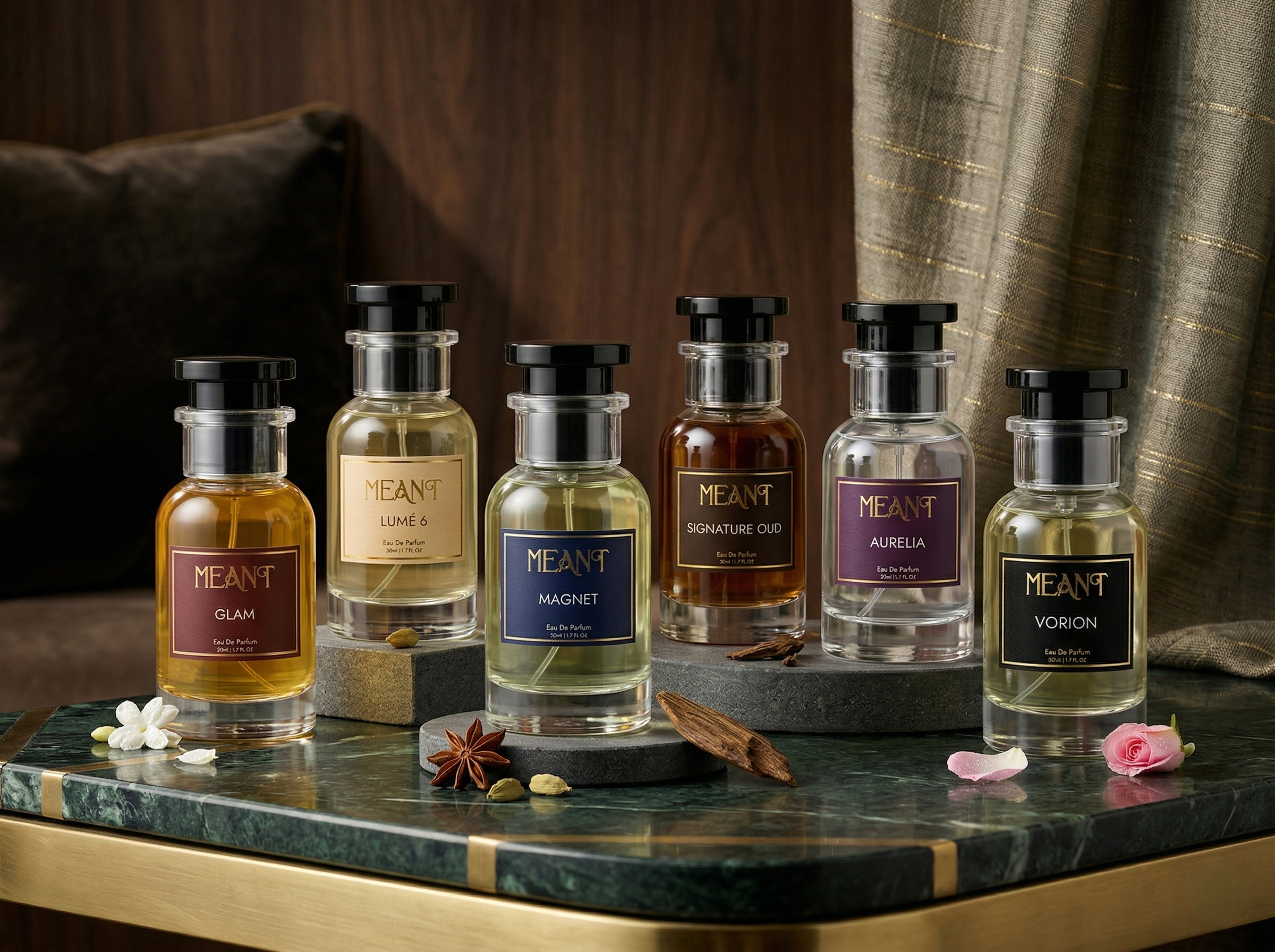 Best long-lasting perfumes in India with high oil concentration luxury fragrance collection by MEANT