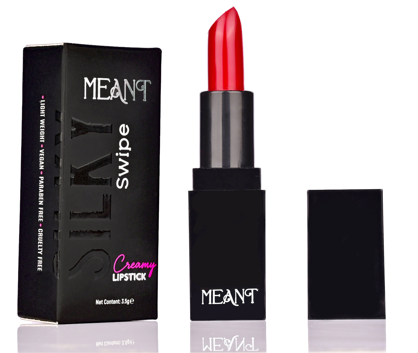 MEANT Silky Swipe Creamy Matte Lipstick Hot Hazard Shade with its packaging 
