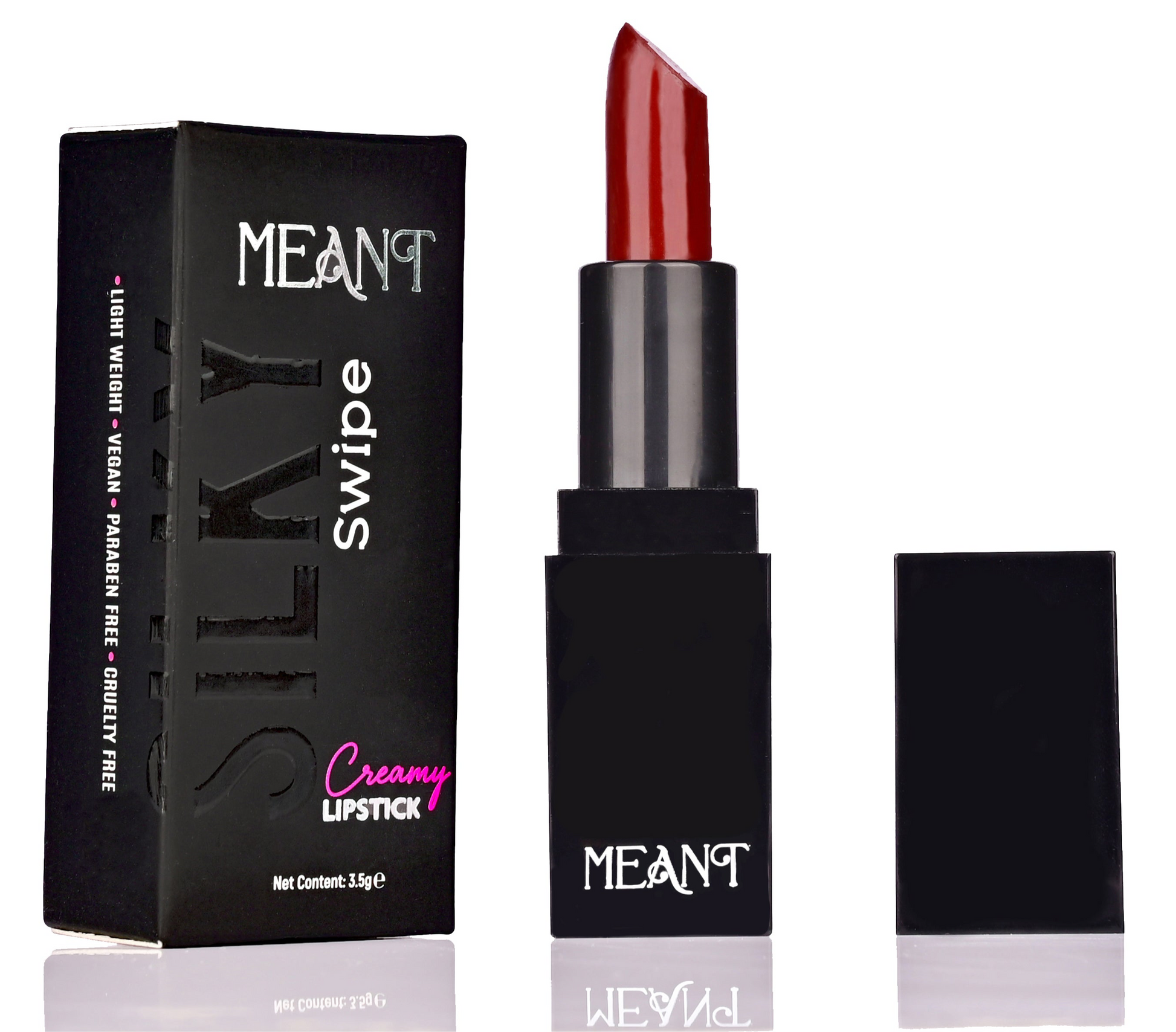 MEANT Silky Swipe Creamy Matte Lipstick Mystique Tease Shade with its packaging 