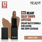 MEANT Silky Swipe Lipstick Amber Aura with product packaging.