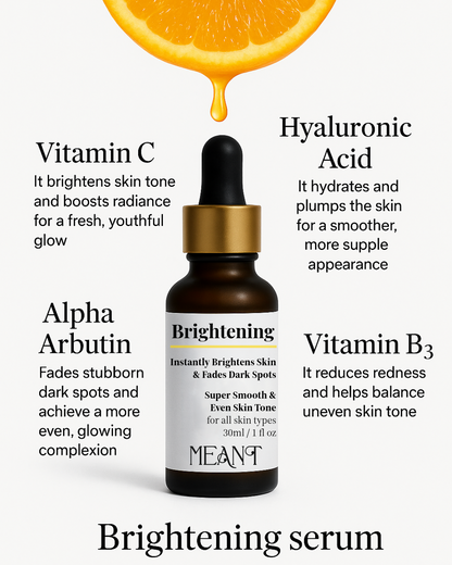 MEANT Brightening Face Serum hero ingredients with description