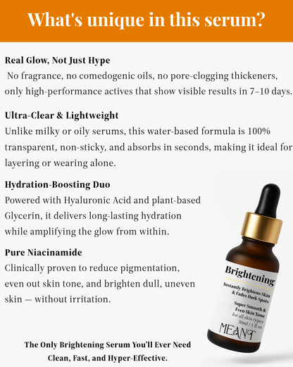 MEANT Brightening Face Serum Benefits & USP's