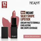 MEANT Silky Swipe Lipstick Her Highness with product details on a white background.