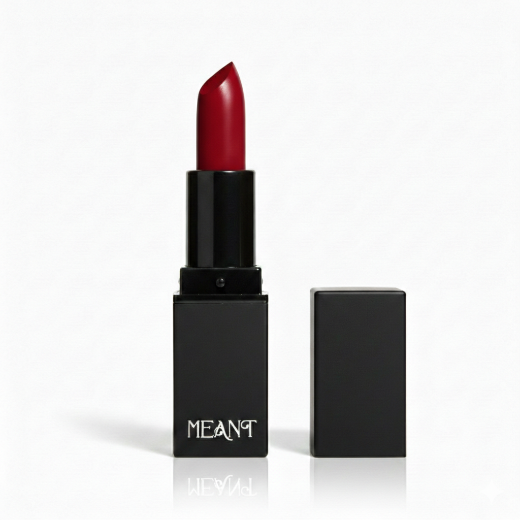 MEANT Silky Swipe Intense Seduction Lipstick on a white background, featuring the brand 'MEANT'.
