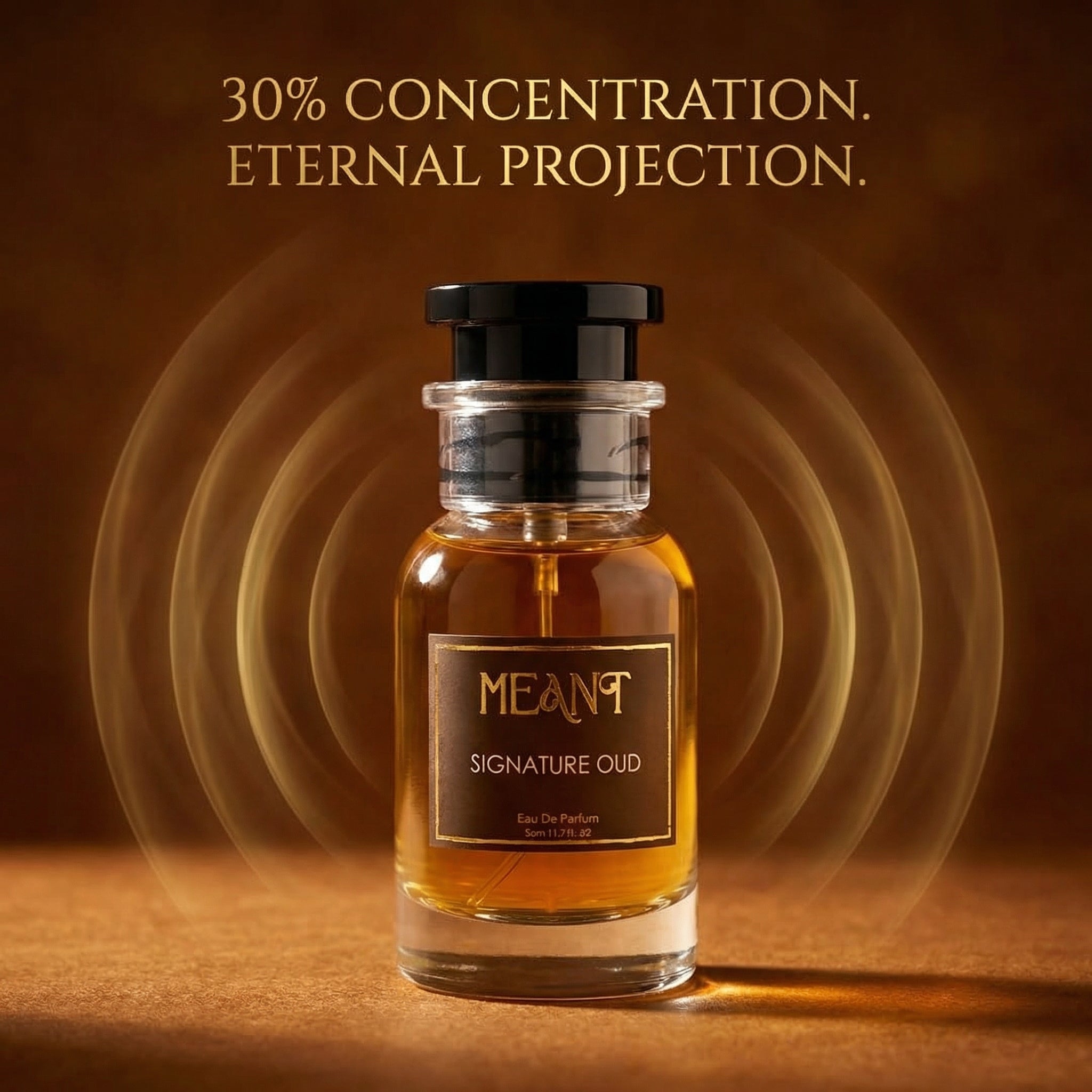 MEANT Signature Oud ultra long-lasting luxury perfume for Indian climate with high 30% oil concentration.