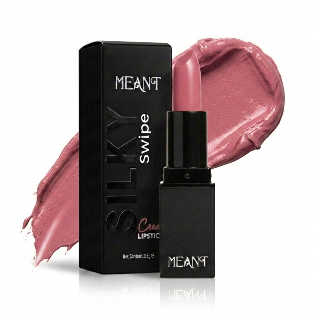 MEANT Silky Swipe Creamy Matte Lipstick Her Highness with packaging on a white background