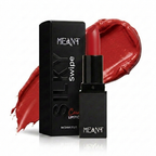 MEANT Silky Swipe Creamy Matte Lipstick Hot Hazard with packaging on a white background