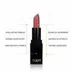 MEANT Silky Swipe Your Desire Lipstick on a white background, displaying its features.