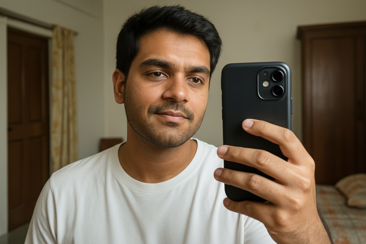 After image - Same male model with fairer skin showing transformation