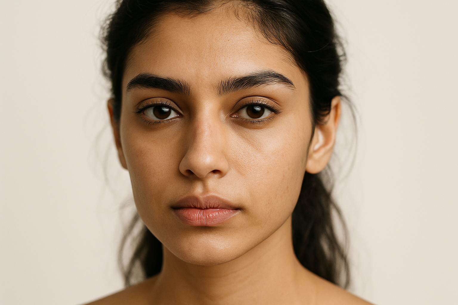 Before image - Beautiful Indian Gen Z model for skin transformation