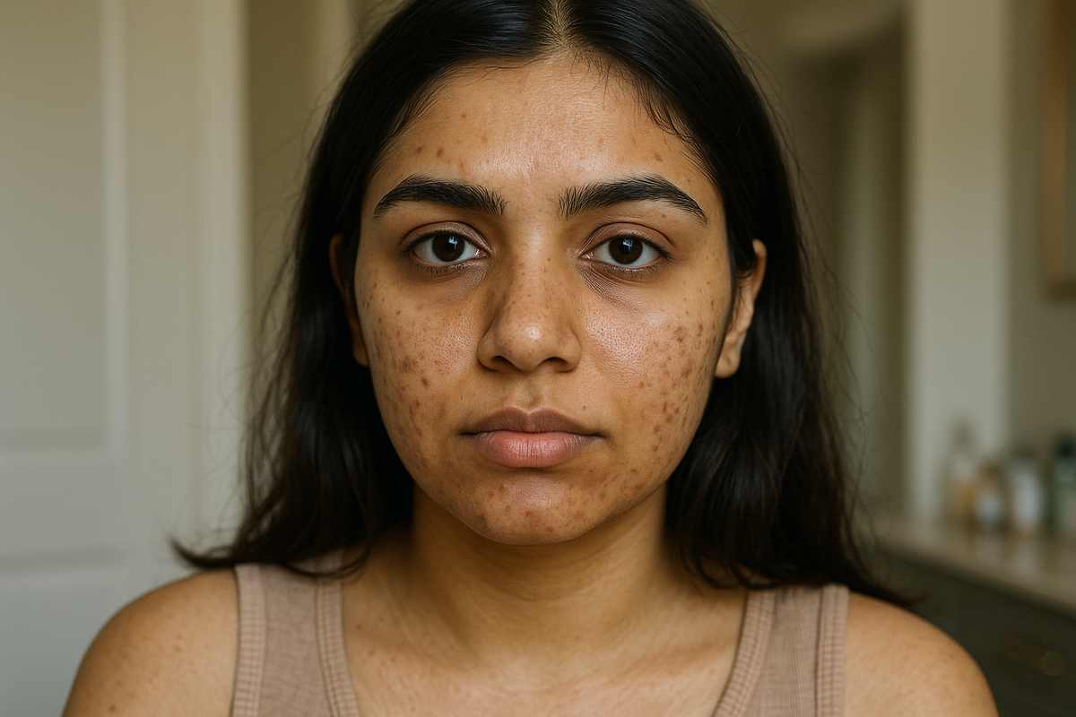 Before image - Ultra-realistic UGC style with visible skin concerns