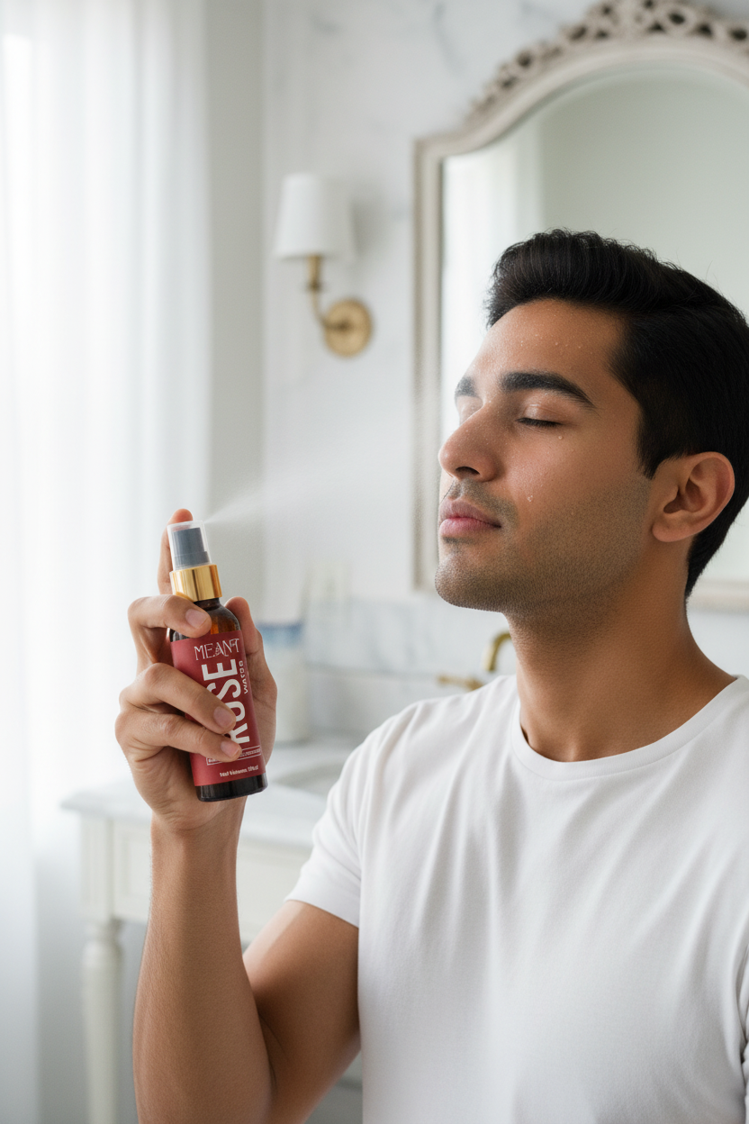 Male Model with Rose Water