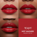 MEANT Hot Hazard lip swatch grid