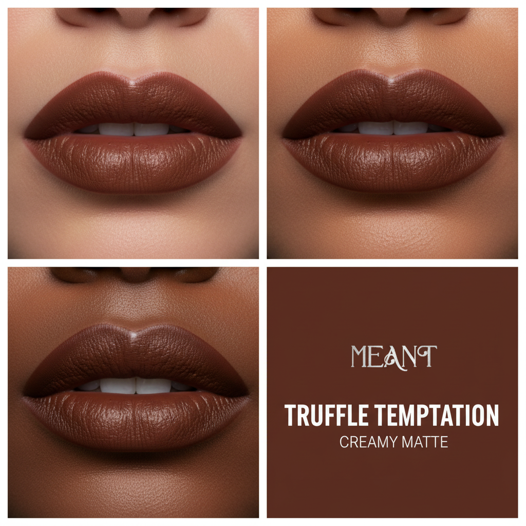 MEANT Truffle Temptation lip swatch grid